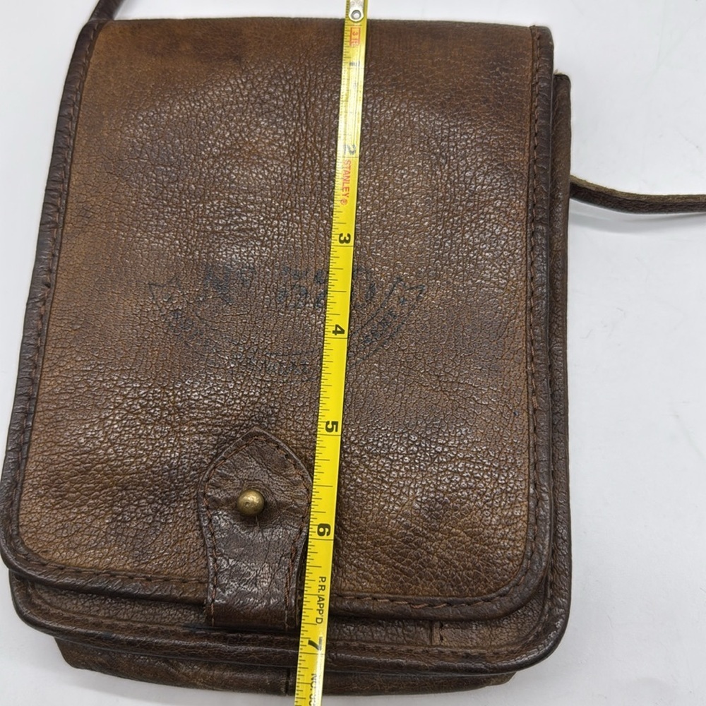 Barganza vintage Leather Crossbody Bag BRN7191C - Picture 10 of 11